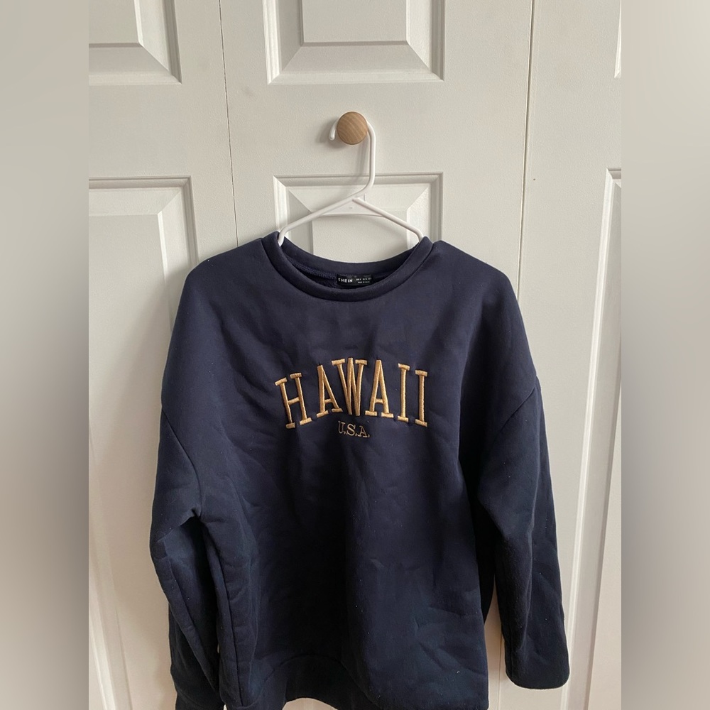 hawaii navy blue womens small oversized sweatshirt